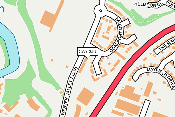 CW7 3JU map - OS OpenMap – Local (Ordnance Survey)