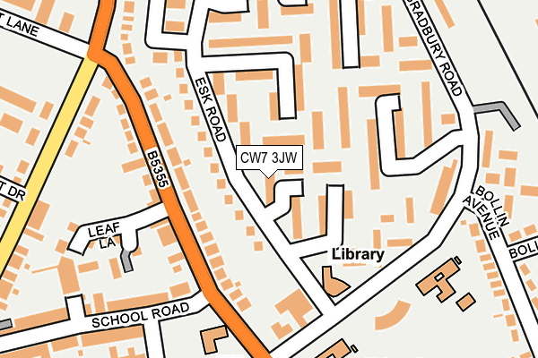 CW7 3JW map - OS OpenMap – Local (Ordnance Survey)