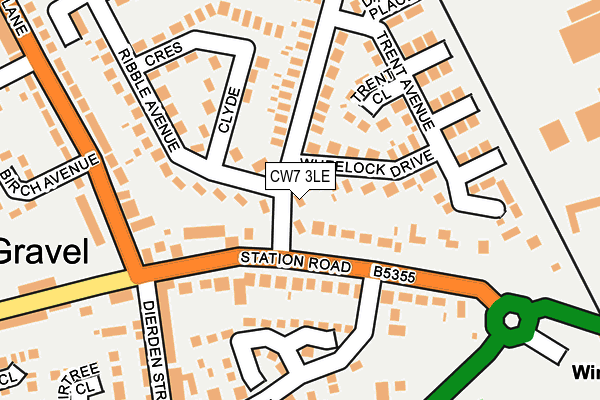 CW7 3LE map - OS OpenMap – Local (Ordnance Survey)