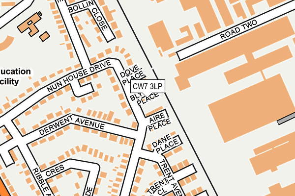 CW7 3LP map - OS OpenMap – Local (Ordnance Survey)
