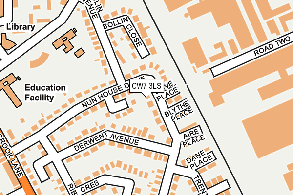 CW7 3LS map - OS OpenMap – Local (Ordnance Survey)