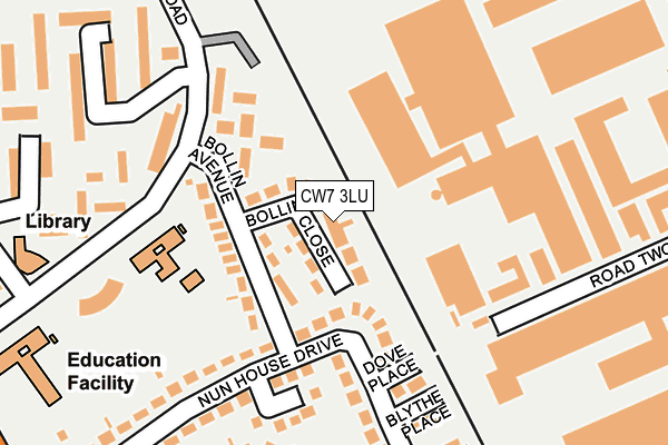 CW7 3LU map - OS OpenMap – Local (Ordnance Survey)