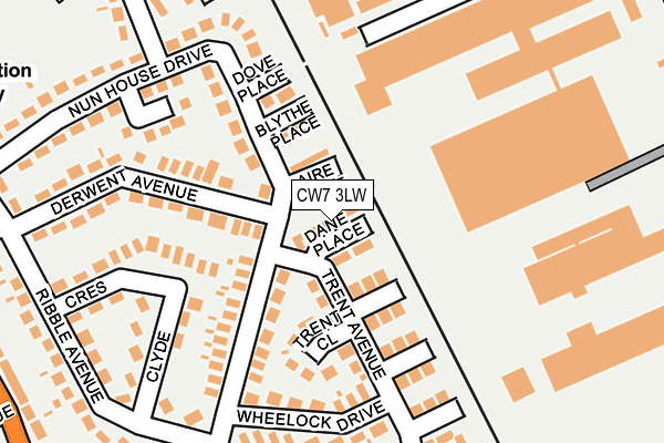 CW7 3LW map - OS OpenMap – Local (Ordnance Survey)