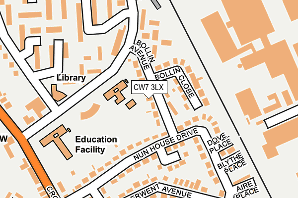 CW7 3LX map - OS OpenMap – Local (Ordnance Survey)