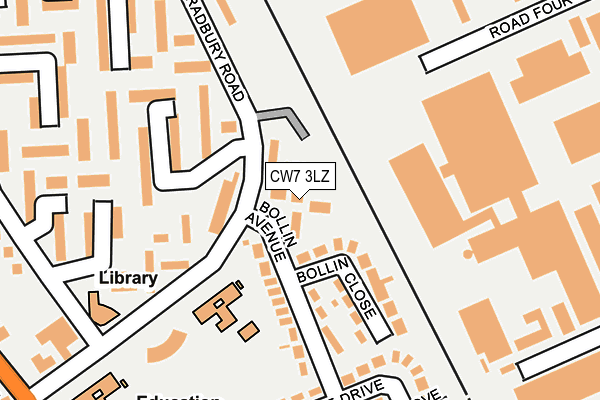 CW7 3LZ map - OS OpenMap – Local (Ordnance Survey)
