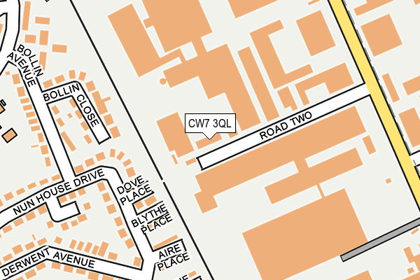 CW7 3QL map - OS OpenMap – Local (Ordnance Survey)