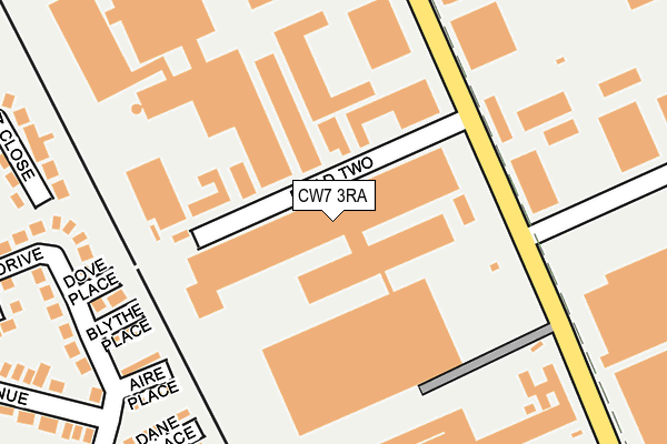 CW7 3RA map - OS OpenMap – Local (Ordnance Survey)