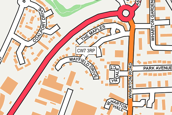 CW7 3RP map - OS OpenMap – Local (Ordnance Survey)