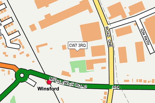 CW7 3RQ map - OS OpenMap – Local (Ordnance Survey)
