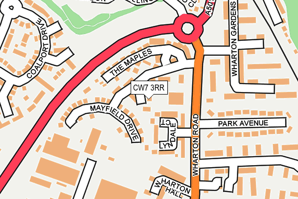CW7 3RR map - OS OpenMap – Local (Ordnance Survey)