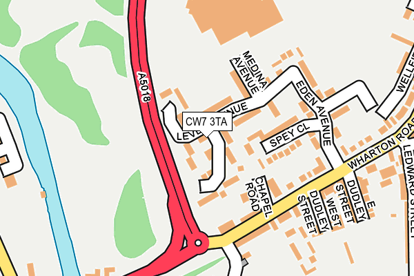 CW7 3TA map - OS OpenMap – Local (Ordnance Survey)