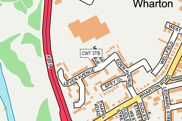 CW7 3TB map - OS OpenMap – Local (Ordnance Survey)