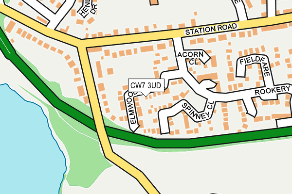 CW7 3UD map - OS OpenMap – Local (Ordnance Survey)