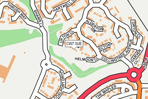 CW7 3UE map - OS OpenMap – Local (Ordnance Survey)