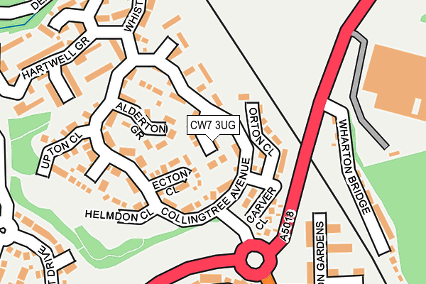 CW7 3UG map - OS OpenMap – Local (Ordnance Survey)