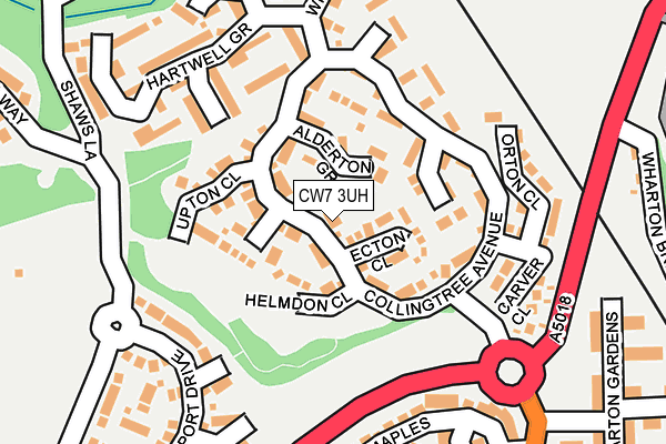 CW7 3UH map - OS OpenMap – Local (Ordnance Survey)