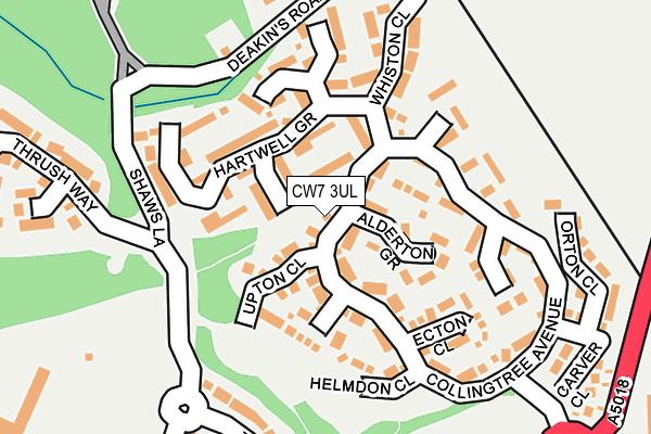 CW7 3UL map - OS OpenMap – Local (Ordnance Survey)