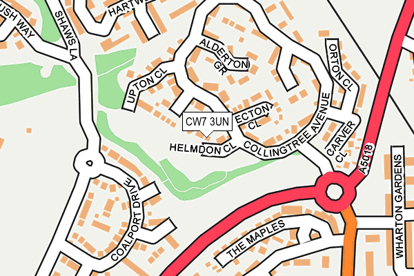 CW7 3UN map - OS OpenMap – Local (Ordnance Survey)
