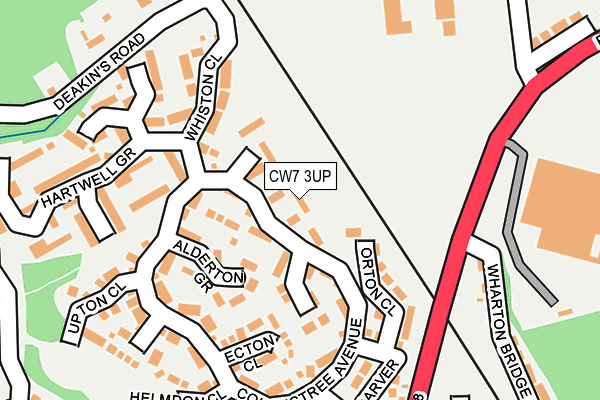 CW7 3UP map - OS OpenMap – Local (Ordnance Survey)