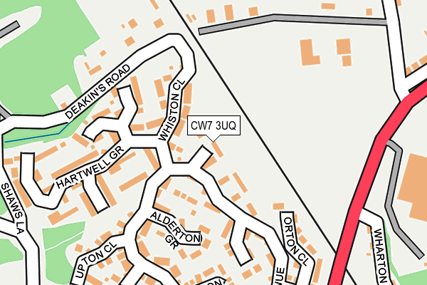 CW7 3UQ map - OS OpenMap – Local (Ordnance Survey)
