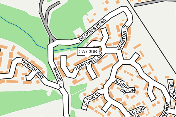 CW7 3UR map - OS OpenMap – Local (Ordnance Survey)