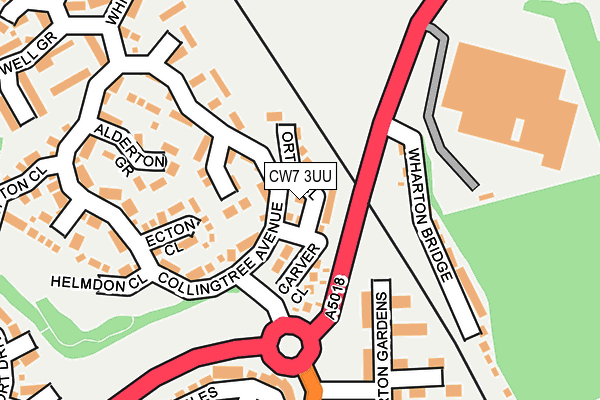 CW7 3UU map - OS OpenMap – Local (Ordnance Survey)