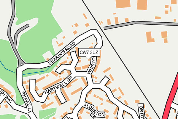 CW7 3UZ map - OS OpenMap – Local (Ordnance Survey)