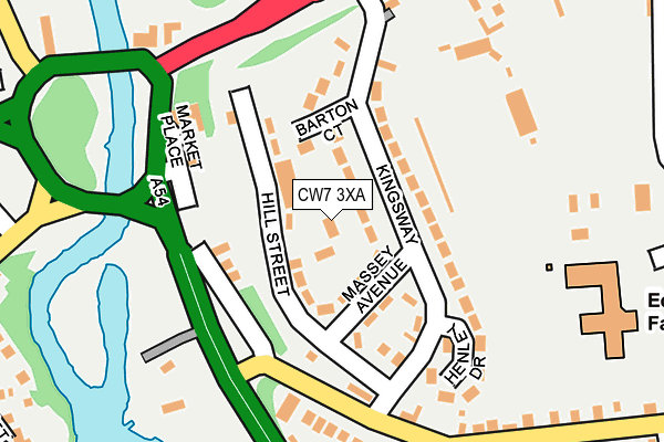 CW7 3XA map - OS OpenMap – Local (Ordnance Survey)
