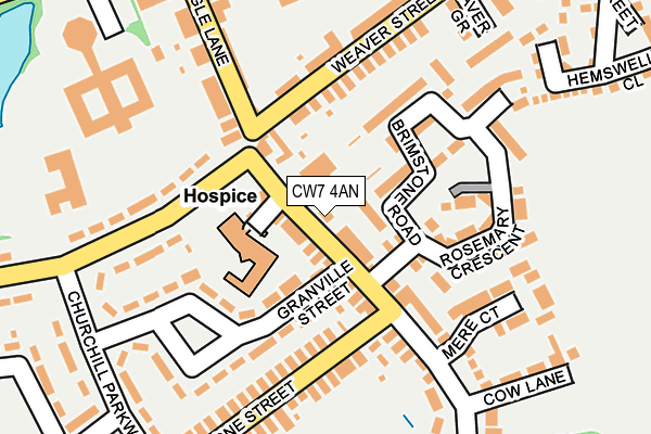 CW7 4AN map - OS OpenMap – Local (Ordnance Survey)