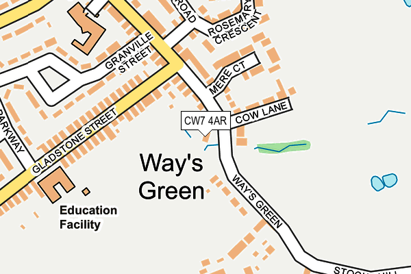 CW7 4AR map - OS OpenMap – Local (Ordnance Survey)