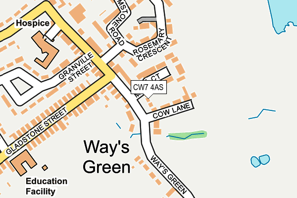 CW7 4AS map - OS OpenMap – Local (Ordnance Survey)