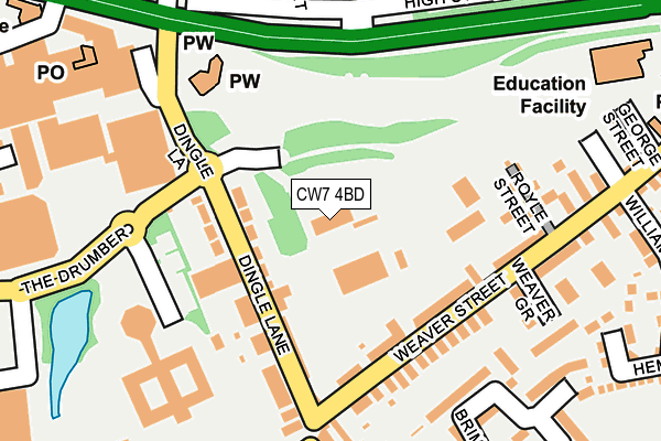 CW7 4BD map - OS OpenMap – Local (Ordnance Survey)