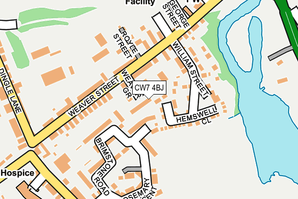 CW7 4BJ map - OS OpenMap – Local (Ordnance Survey)