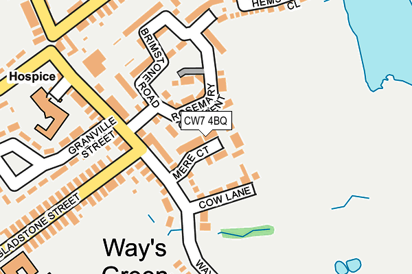 CW7 4BQ map - OS OpenMap – Local (Ordnance Survey)