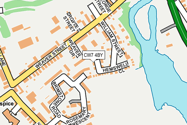 CW7 4BY map - OS OpenMap – Local (Ordnance Survey)