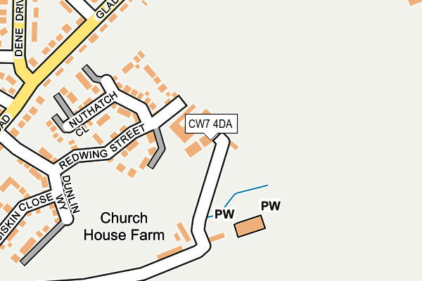 CW7 4DA map - OS OpenMap – Local (Ordnance Survey)