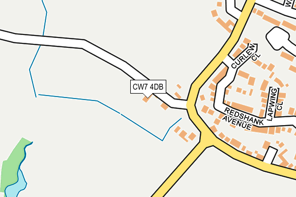 CW7 4DB map - OS OpenMap – Local (Ordnance Survey)