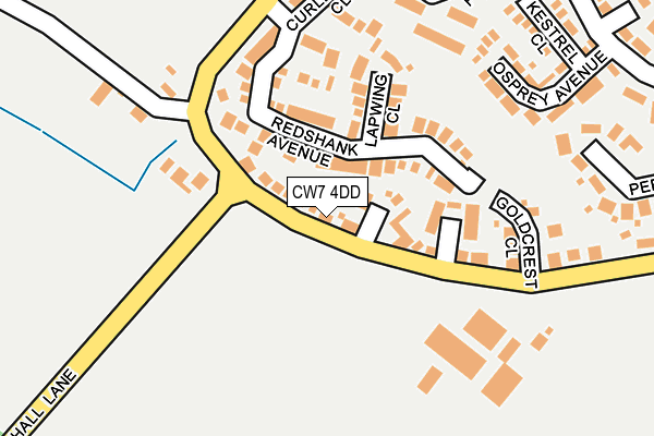 CW7 4DD map - OS OpenMap – Local (Ordnance Survey)