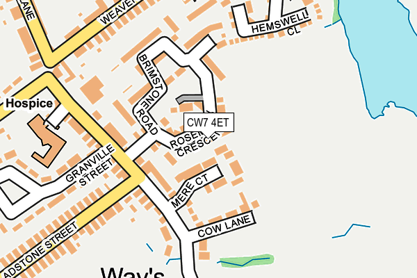CW7 4ET map - OS OpenMap – Local (Ordnance Survey)