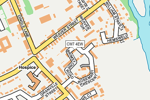 CW7 4EW map - OS OpenMap – Local (Ordnance Survey)