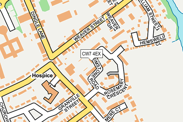 CW7 4EX map - OS OpenMap – Local (Ordnance Survey)