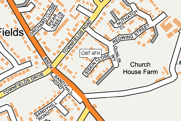 CW7 4FH map - OS OpenMap – Local (Ordnance Survey)