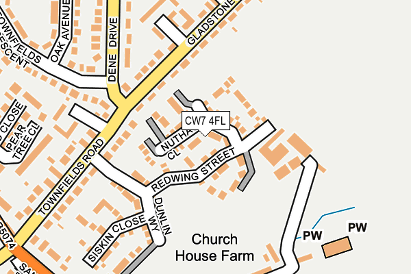 CW7 4FL map - OS OpenMap – Local (Ordnance Survey)