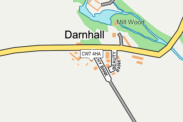 CW7 4HA map - OS OpenMap – Local (Ordnance Survey)