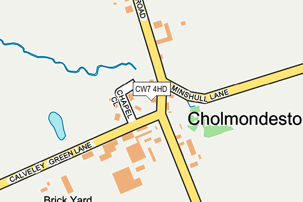 CW7 4HD map - OS OpenMap – Local (Ordnance Survey)