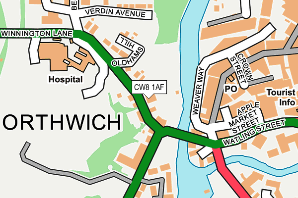 CW8 1AF map - OS OpenMap – Local (Ordnance Survey)