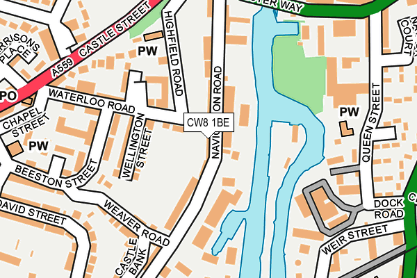 CW8 1BE map - OS OpenMap – Local (Ordnance Survey)