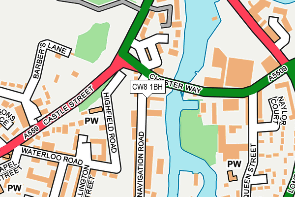 CW8 1BH map - OS OpenMap – Local (Ordnance Survey)