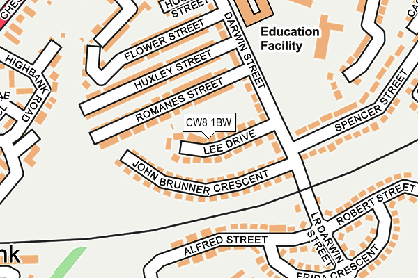 CW8 1BW map - OS OpenMap – Local (Ordnance Survey)