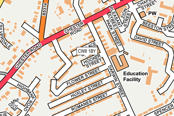 CW8 1BY map - OS OpenMap – Local (Ordnance Survey)